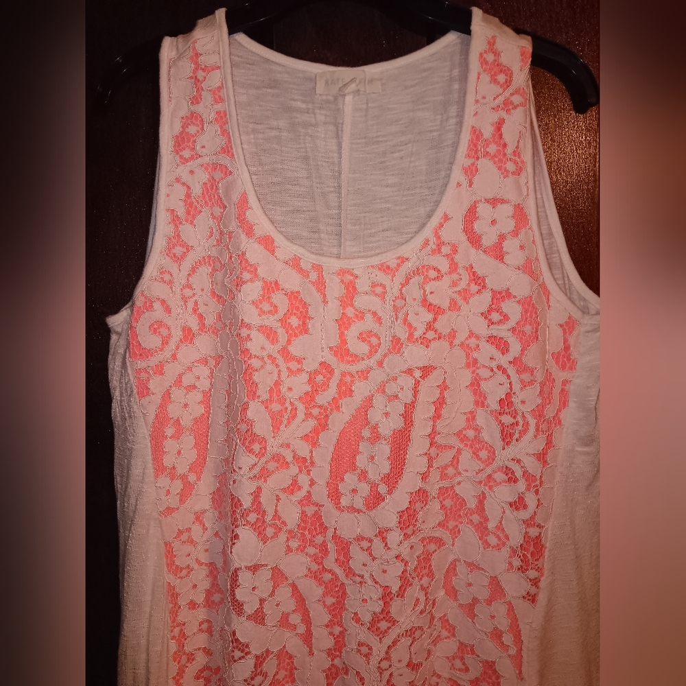 Kate & Sam: pink and white lace tank